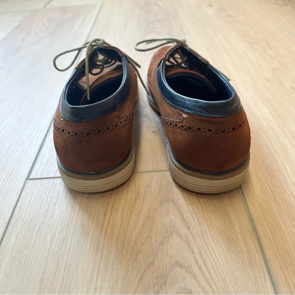 Freeman Men’s Oxford Loafer Dress Shoes Dorian Sz 9.5 Memory Foam Tan Brown - Picture 5 of 9